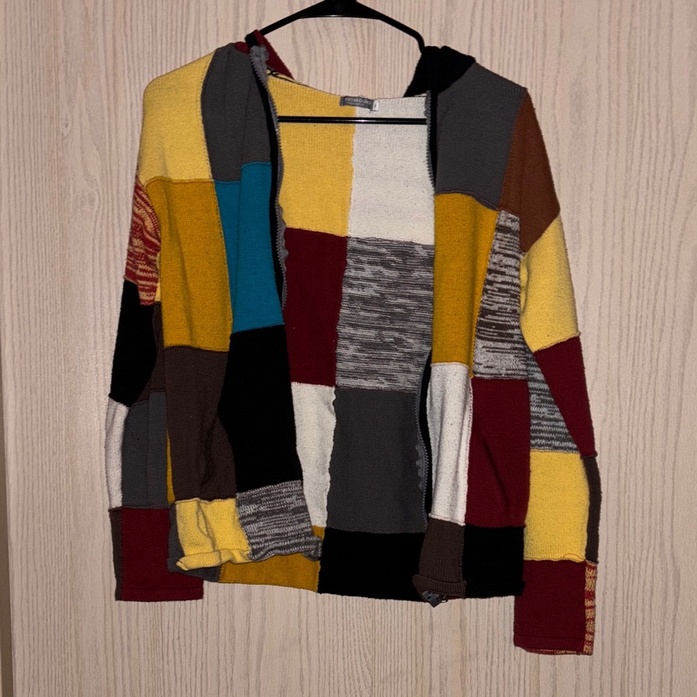 Hippie Colorblock Zip Up Jacket